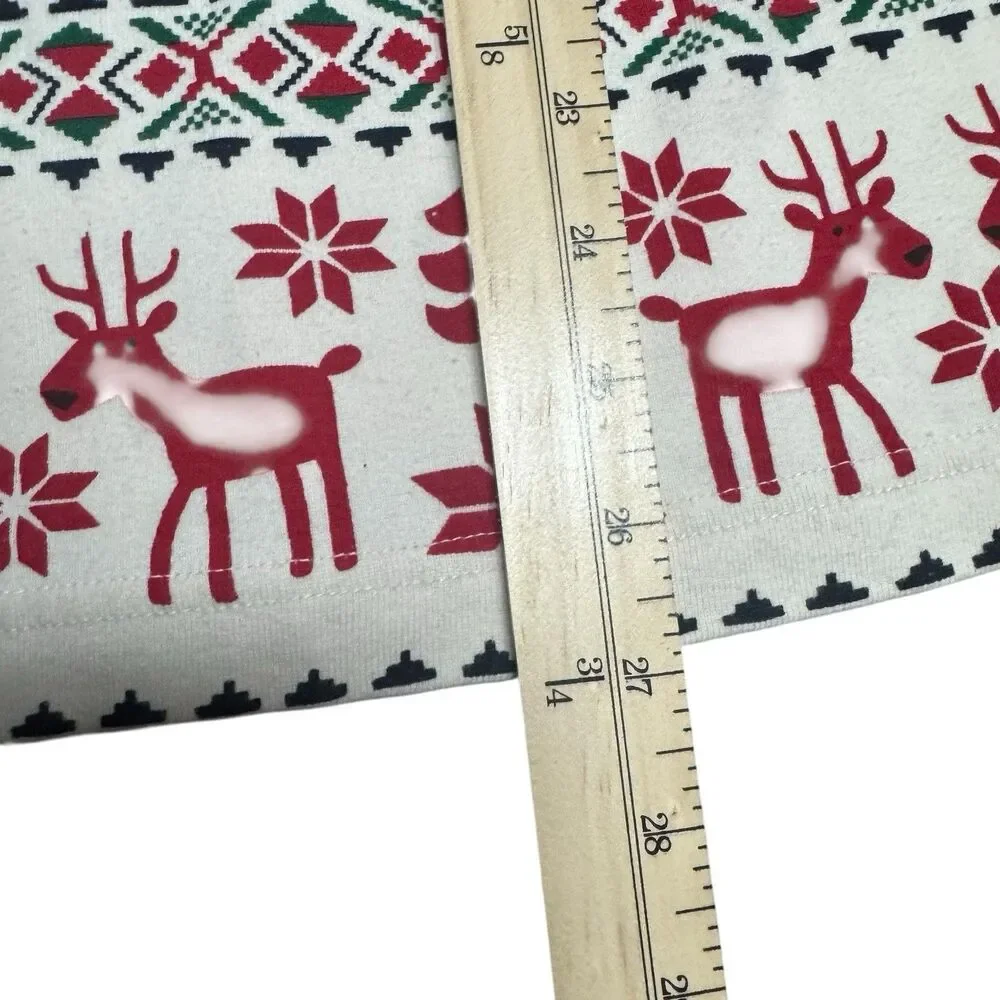 Hanna Andersson Womens Pajama Set M Fair Isle Flannel Knit Deer Christmas Pants - Picture 6 of 12